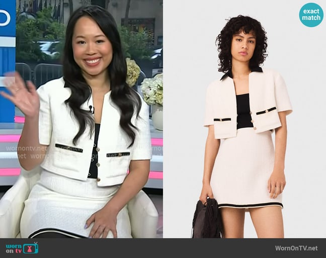 Maje 2 in 1 Tweed Dress worn by Ana Huang on Today