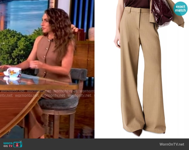 Maje Pipania Pinstriped Flared Suit Trousers worn by Alyssa Farah Griffin on The View Maje Pipania Pinstriped Flared Suit Trousers worn by Alyssa Farah Griffin on The View