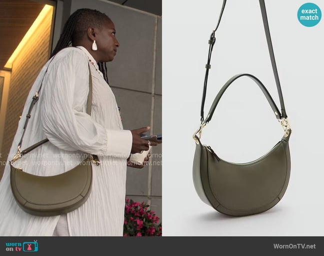 Mango Oval shoulder bag worn by Desiree (Anisa Nyell Johnson) on Reasonable Doubt Mango Oval shoulder bag worn by Desiree (Anisa Nyell Johnson) on Reasonable Doubt