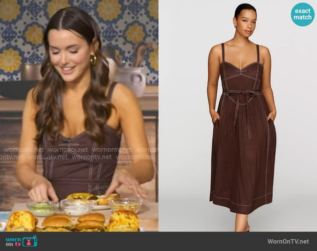 Mare Mare Faux Suede Seamed Midi Dress worn by Mika Leon on Good Morning America