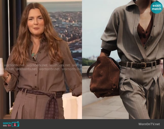Me + Em Forever Shirt Co-ord worn by Drew Barrymore on The Drew Barrymore Show Me + Em Forever Shirt Co-ord worn by Drew Barrymore on The Drew Barrymore Show