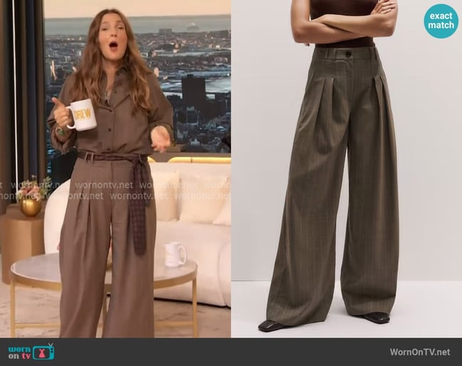 Me + Em Light Wool Tailoring worn by Drew Barrymore on The Drew Barrymore Show Me + Em Light Wool Tailoring worn by Drew Barrymore on The Drew Barrymore Show