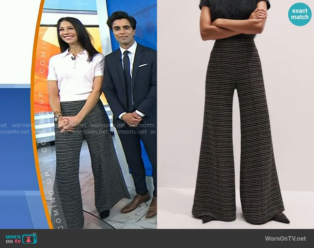 Me + Em Wide-leg Striped Trousers worn by Dr. Natalie Azar on Today