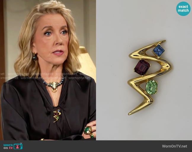 Monet Vintage Brooch worn by Nikki Reed Newman (Melody Thomas-Scott) on The Young and the Restless