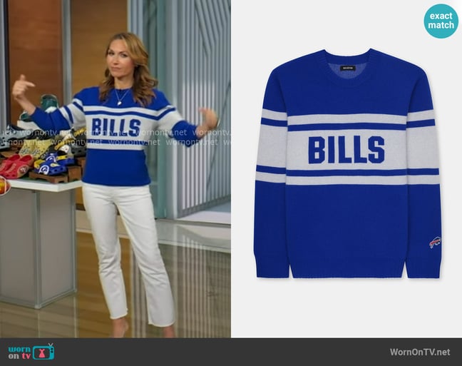 Naadam NFL Luxe Cashmere Crewneck Sweater worn by Lori Bergamotto on Good Morning America Naadam NFL Luxe Cashmere Crewneck Sweater worn by Lori Bergamotto on Good Morning America