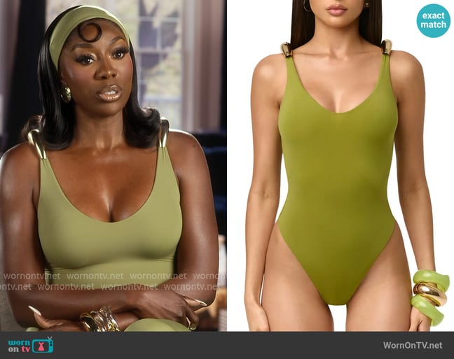 Naked Wardrobe Hardware Strap Bodysuit worn by Wendy Osefo on The Real Housewives of Potomac