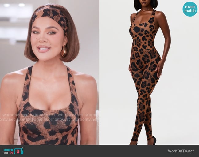 Naked Wardrobe Naked Print Racerback Jumpsuit worn by Khloe Kardashian (Khloe Kardashian) on The Kardashians Naked Wardrobe Naked Print Racerback Jumpsuit worn by Khloe Kardashian (Khloe Kardashian) on The Kardashians