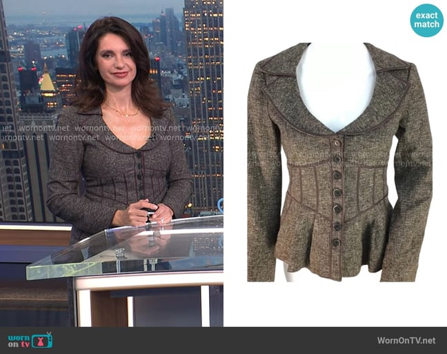 Nanette Lepore Cropped Peplum Jacket worn by Maria Larosa on Today