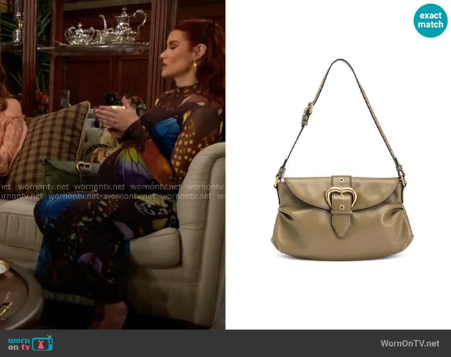 Pinko Classic Jolene leather shoulder bag worn by Sally Spectra (Courtney Hope) on The Young and the Restless