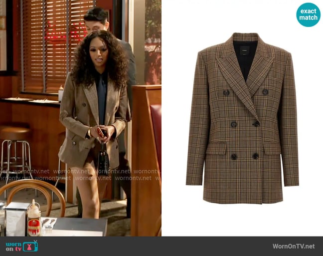 Pinko New Guinea Blazer worn by Kat Richardson (Colby Muhammad) on Beyond the Gates Pinko New Guinea Blazer worn by Kat Richardson (Colby Muhammad) on Beyond the Gates