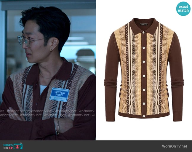 PJ Paul Jones Classic Pullover Sweater in Brown worn by Daniel Kim (Tim Jo) on Reasonable Doubt