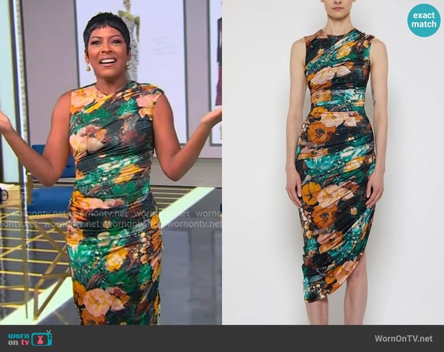 Prabal Gurung Floral Print Midi Dress worn by Tamron Hall on Tamron Hall Show
