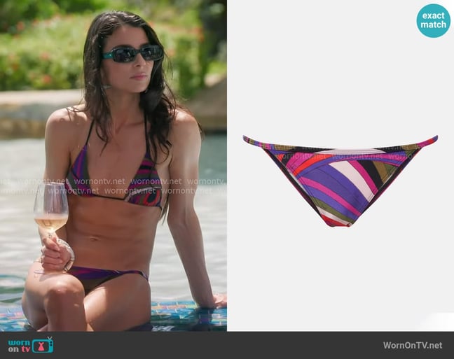 Pucci Iride Bikini Bottoms worn by Erika Hammond on The Real Housewives of New York City Pucci Iride Bikini Bottoms worn by Erika Hammond on The Real Housewives of New York City