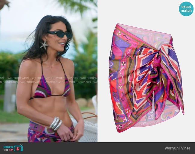 Pucci Orchidee Cotton Beach Cover-up worn by Erika Hammond on The Real Housewives of New York City Pucci Orchidee Cotton Beach Cover-up worn by Erika Hammond on The Real Housewives of New York City