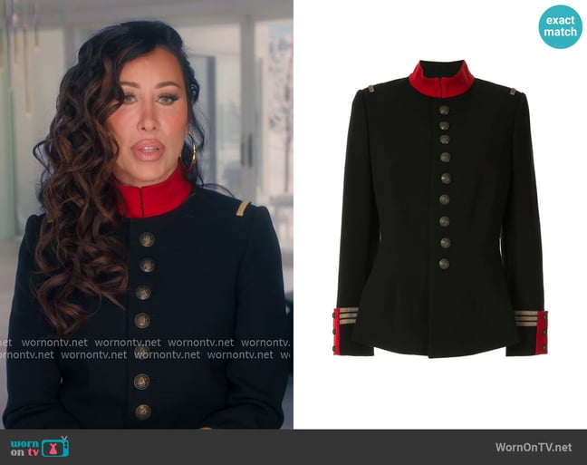 Ralph Lauren Collection Fitted Military Jacket worn by Angie Katsanevas on The Real Housewives of Salt Lake City Ralph Lauren Collection Fitted Military Jacket worn by Angie Katsanevas on The Real Housewives of Salt Lake City