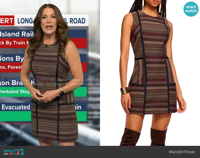 Ramy Brook Jeanette Metallic Sleeveless Minidress worn by Heather O’Rourke on Good Morning America