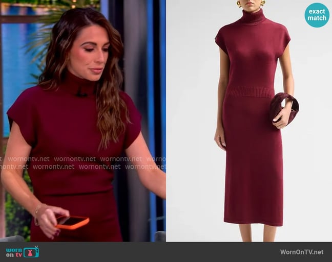 Ramy Brook Natalie Wool Knit Turtleneck Midi-Dress worn by Alyssa Farah Griffin on The View Ramy Brook Natalie Wool Knit Turtleneck Midi-Dress worn by Alyssa Farah Griffin on The View