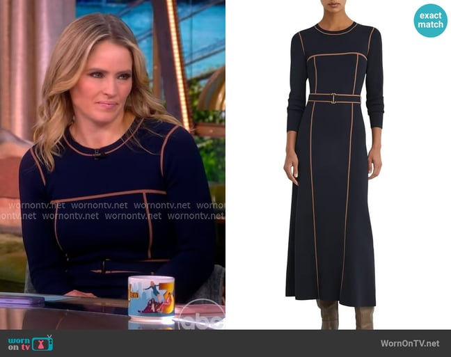 Reiss Etta Long Sleeve Midi Sweater Dress worn by Sara Haines on The View Reiss Etta Long Sleeve Midi Sweater Dress worn by Sara Haines on The View