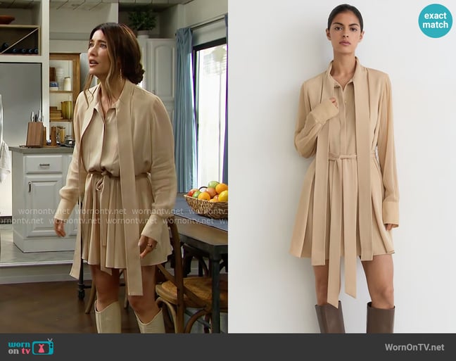 Reiss Iman Dress in Cream worn by Steffy Forrester (Jacqueline MacInnes Wood) on The Bold and the Beautiful Reiss Iman Dress in Cream worn by Steffy Forrester (Jacqueline MacInnes Wood) on The Bold and the Beautiful