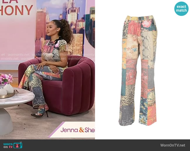 Roberto Cavalli Vintage Patchwork Print Pants worn by La La Anthony on Today Roberto Cavalli Vintage Patchwork Print Pants worn by La La Anthony on Today