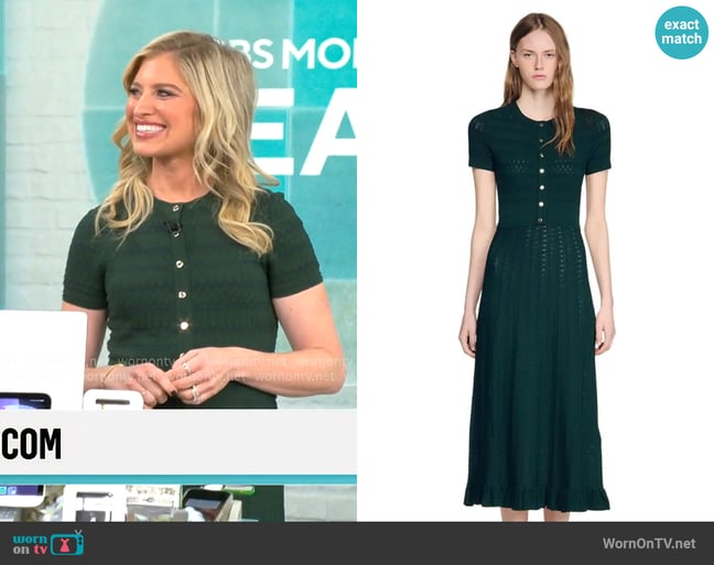 Sandro Orianne Pointelle Knit Midi Dress worn by Ashley Bellman on CBS Mornings Sandro Orianne Pointelle Knit Midi Dress worn by Ashley Bellman on CBS Mornings