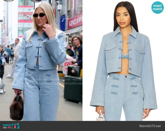 Sau Lee Bambi Denim Jacket worn by Gina Kirschenheiter on The Real Housewives of Orange County Sau Lee Bambi Denim Jacket worn by Gina Kirschenheiter on The Real Housewives of Orange County