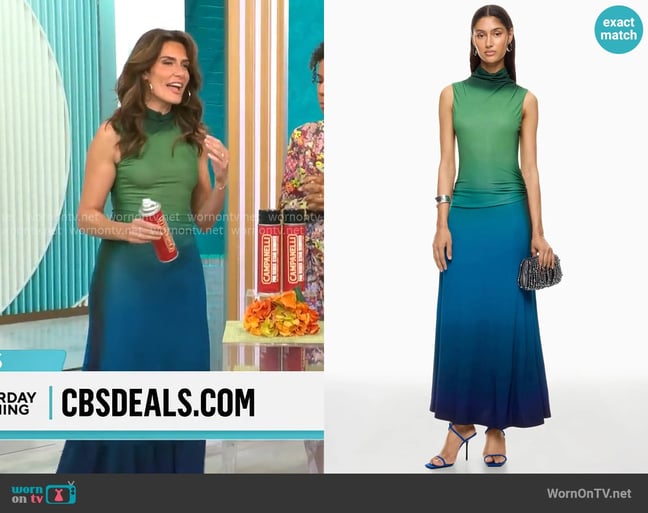 Simkhai Aldina Dress worn by Adriane Kiss on CBS Mornings