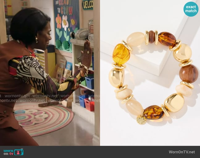 Talbots Chunky Bead Stretch Bracelet worn by Barbara Howard (Sheryl Lee Ralph) on Abbott Elementary