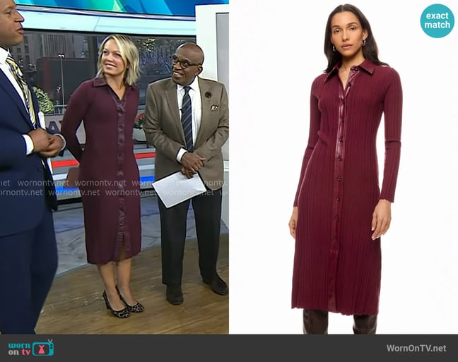 Toccin Variegated Rib Knit Leather Combo Dress worn by Dylan Dreyer on Today