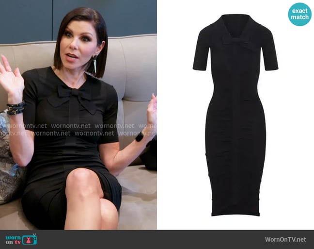 Valentino Viscose midi dress with bow detail worn by Heather Dubrow on The Real Housewives of Orange County Valentino Viscose midi dress with bow detail worn by Heather Dubrow on The Real Housewives of Orange County