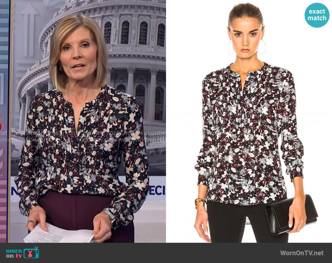 Veronica Beard Goldie Pintuck Top worn by Kate Snow on NBC News Daily Veronica Beard Goldie Pintuck Top worn by Kate Snow on NBC News Daily