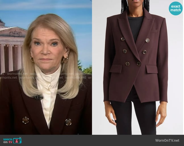 Veronica Beard Miller Dickey Jacket in Dark Currant worn by Martha Raddatz on Good Morning America
