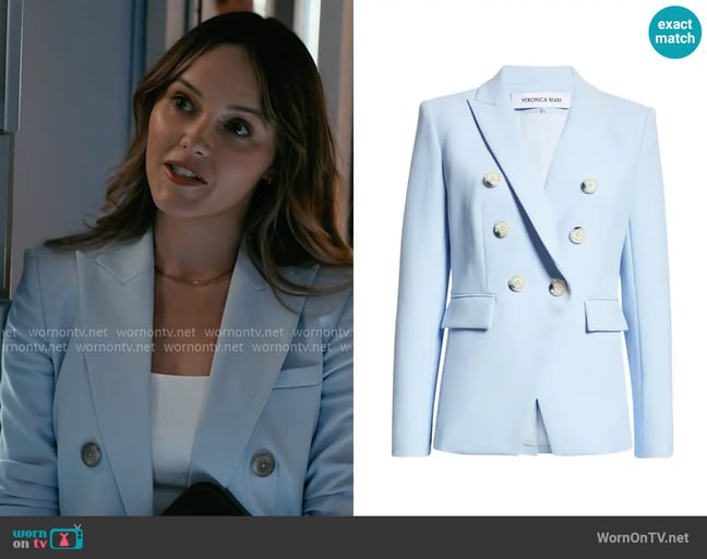 Veronica Beard Miller Dickey Jacket in Ice Blue worn by Mallory Sloan (Rebecca Breeds) on Chicago Med Veronica Beard Miller Dickey Jacket in Ice Blue worn by Mallory Sloan (Rebecca Breeds) on Chicago Med