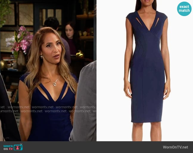 Zac Posen Joni Dress worn by Lily Winters (Christel Khalil) on The Young and the Restless Zac Posen Joni Dress worn by Lily Winters (Christel Khalil) on The Young and the Restless