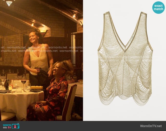 Zara Beaded Top worn by Shanelle Tucker (Shannon Kane) on Reasonable Doubt