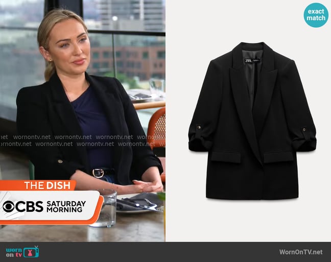 Zara Blazer with Rolled Up Sleeves worn by Kelly O'Grady on CBS Mornings Zara Blazer with Rolled Up Sleeves worn by Kelly O'Grady on CBS Mornings