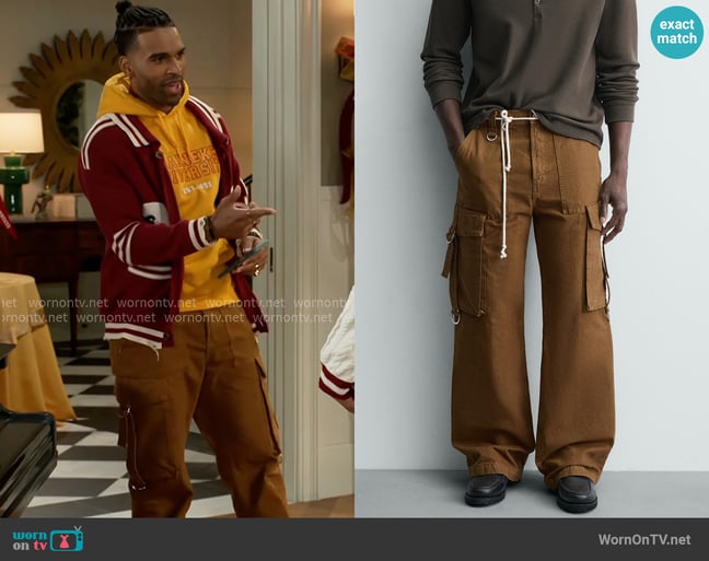 Zara Cotton Cargo Pants with Multi-functional Pockets and a Washed Effect worn by Izaiah Hawthorne (David Lami Friebe) on Beyond the Gates Zara Cotton Cargo Pants with Multi-functional Pockets and a Washed Effect worn by Izaiah Hawthorne (David Lami Friebe) on Beyond the Gates