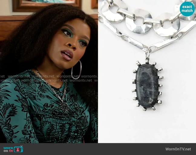 Zara Cowboy Up Necklace worn by Eva Thomas (Ambyr Michelle) on Beyond the Gates Zara Cowboy Up Necklace worn by Eva Thomas (Ambyr Michelle) on Beyond the Gates