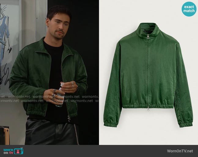 Zara Cropped Fit Technical Jacket worn by Deke Sharpe (Harrison Cone) on The Bold and the Beautiful Zara Cropped Fit Technical Jacket worn by Deke Sharpe (Harrison Cone) on The Bold and the Beautiful