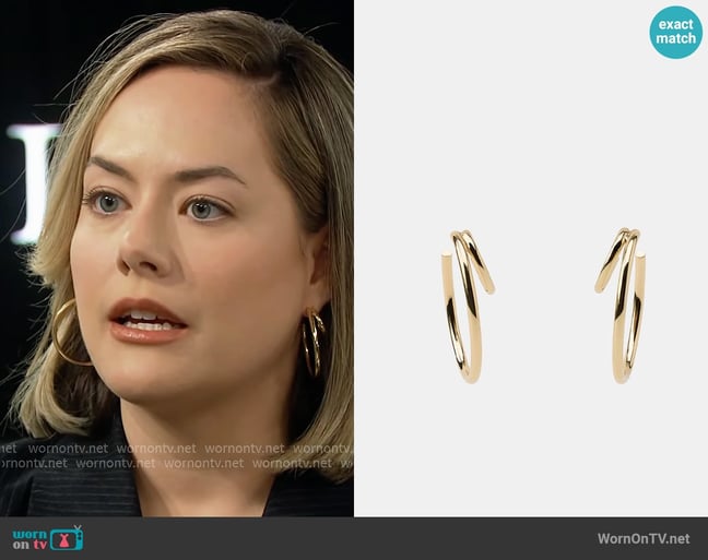 Zara Double Hoop Earrings worn by Hope Logan (Annika Noelle) on The Bold and the Beautiful Zara Double Hoop Earrings worn by Hope Logan (Annika Noelle) on The Bold and the Beautiful
