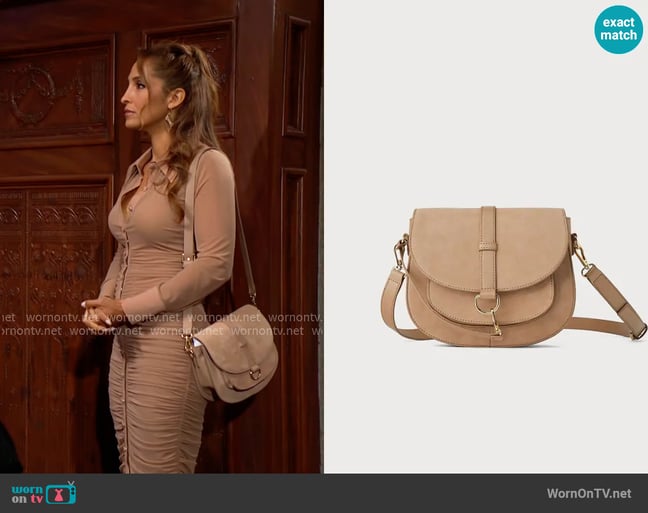 Zara Faux Suede Crossbody Bag worn by Lily Winters (Christel Khalil) on The Young and the Restless Zara Faux Suede Crossbody Bag worn by Lily Winters (Christel Khalil) on The Young and the Restless