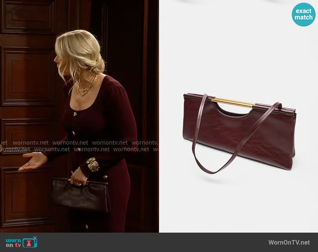 Zara Metallic Handle Handbag worn by Brooke Logan (Katherine Kelly Lang) on The Bold and the Beautiful