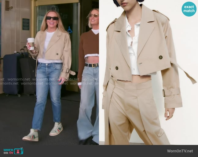 Zara Oversized Short Trench Coat worn by Heather Gay on The Real Housewives of Salt Lake City Zara Oversized Short Trench Coat worn by Heather Gay on The Real Housewives of Salt Lake City