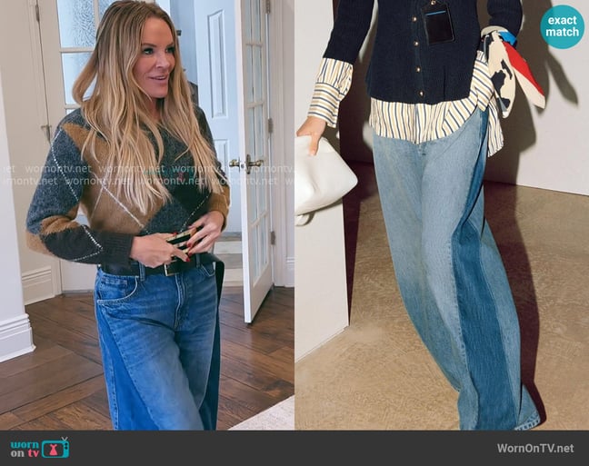 Zara ZW Collection Mid Rise Patchwork Barrel Jeans worn by Heather Gay on The Real Housewives of Salt Lake City Zara ZW Collection Mid Rise Patchwork Barrel Jeans worn by Heather Gay on The Real Housewives of Salt Lake City