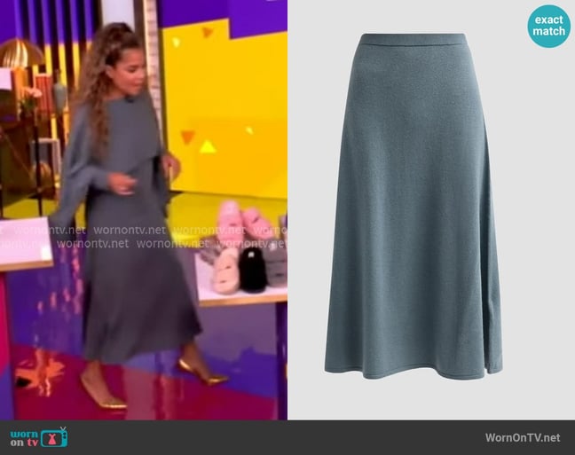 Zimmermann Valiant Wool-Cashmere Midi Skirt worn by Sunny Hostin on The View