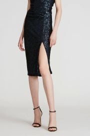 - Aiden Sequin Skirt - Ink at Halston