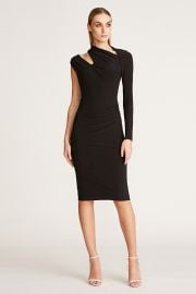 - Evelyn Stretch Jersey Dress - Jet Black at Halston