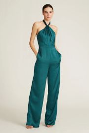 - Zuri Halter Jumpsuit - Evergreen  at Theia