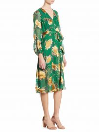 Alice + Olivia Coco Devoré Midi Dress at Saks Fifth Avenue