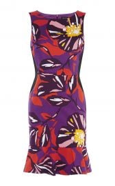 Karen Millen FLORAL COTTON MINI DRESS  MULTICOLOUR at Karen Millen